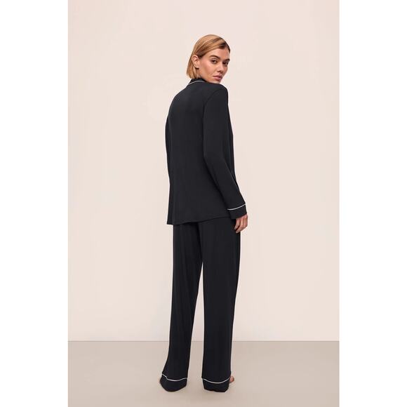 Eberjey Gisele Tencel Modal Sleepshirt Top Button‎ Down Women’s Large Black Cozy - Picture 4 of 9